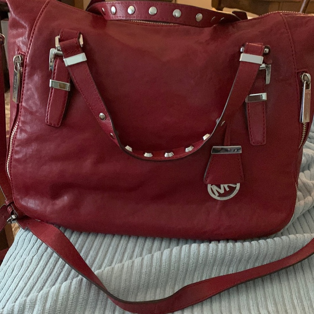 Gorgeous red leather Michael Kors handbag!